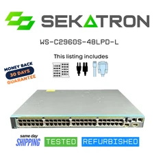 ♻️ Cisco WS-C2960S-48LPD-L 48-Port Gigabit PoE+ Switch w/ 2x 1G SFP+ Uplinks
