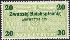 Stamp Germany Revenue WW2 Fascism War War Era Bill Exchange 020P MNH