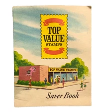 VINTAGE 1966 LARGE UNUSED EMPTY TOP VALUE STAMPS SAVER BOOK GROCERY COLLECTIBLE