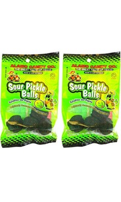 Alamo Candy Sour Pickle Balls, 1 Oz (Pack of 2) - Delicious Pickle Flavor!