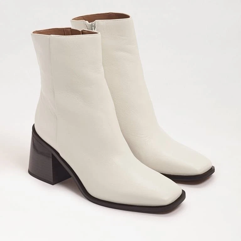 Sam Edelman Winnie Marfil Cuero Puntera Cuadrada Tacón Bloque Botines 8.5 - Imagen 1 de 4
