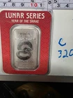 2025 Year of the Snake Chinese Zodiac 1 Troy Oz 999 Fine Silver Ingot Bar / C320