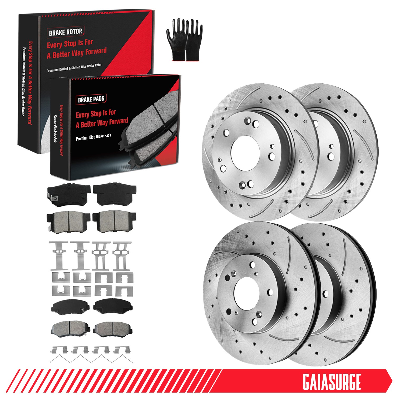Front Rear Brake Rotors and Brake Pads Kit for Honda Civic 2013 - 2015 Acura ILX