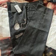 Dolce&Gabbana Grey Embroided Trousers