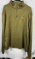 Mossy Oak 1/4 zip sweatshirt Green pullover fleece lined L/S Logo Hunt Mens 2XL