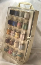 Vtg 60s Portable Plastic Sewing Storage Box~William Thomas & Sons