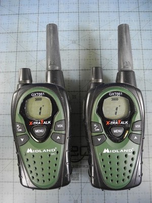 MIDLAND GXT X-TRA TALK MODEL GXT661 WALKIE TALKIE PAIR GMRS TESTED (Free Ship!)