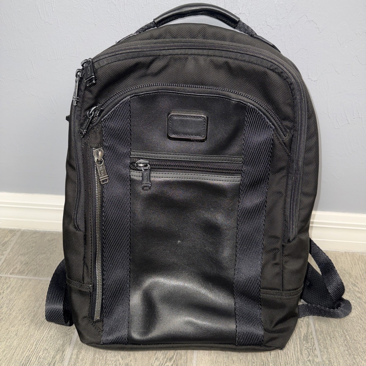 Tumi Alpha Bravo Davis Backpack Laptop Carry Bag Nylon Leather