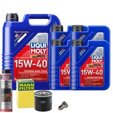 Motoröl 15W40 LIQUI MOLY 9L+MANN Ölfilter+Ölschlammspülung+Ölablassschraube