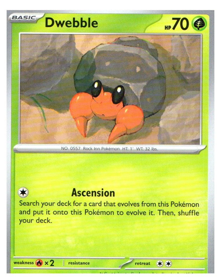 Dwebble 011/182 Common Destined Rivals Pokemon Near Mint