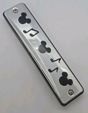 Vintage Music Notes 32 Holes Harmonica Chromed KM17136 5.5"L Mickey Mouse SCBD 