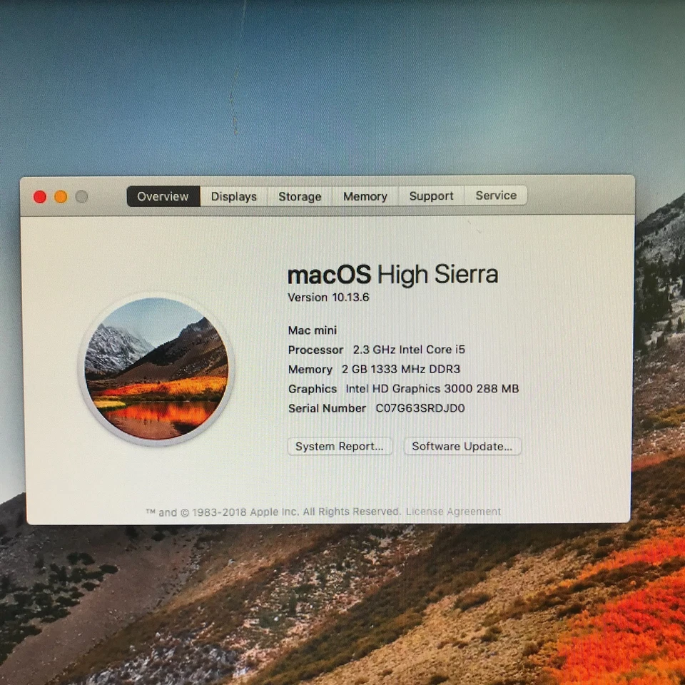 2011 Mac Mini A1347 Intel i5-2415M 2.3GHz 2GB RAM 500GB HDD (High Sierra) - Image 2 of 4