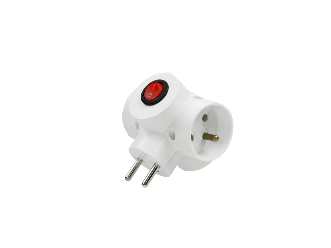 Distributor 3 sockets with grounding and distributor R-31W (BI)