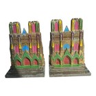 Vintage Pair of Ronson Art Heavy Metal Notre Dame Cathedral Bookends Gothic