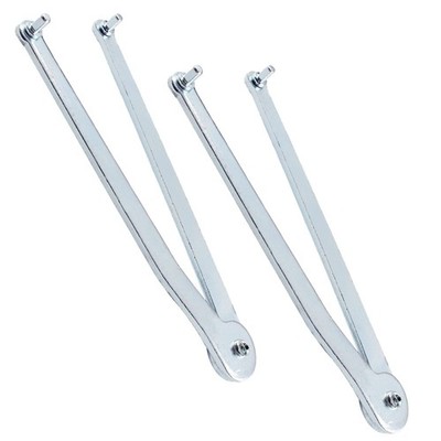 LDEXIN 2 Pcs Adjustalbe Face Spanner Wrench, Adjustable Pin Silver