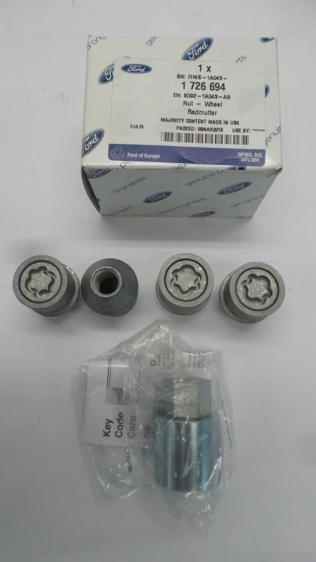 20 Dadi Ruota In Acciaio Per Cerchi – M12x1,5, Chiave 19, Per Ford B-Max, C-Max 2, Fiesta VI