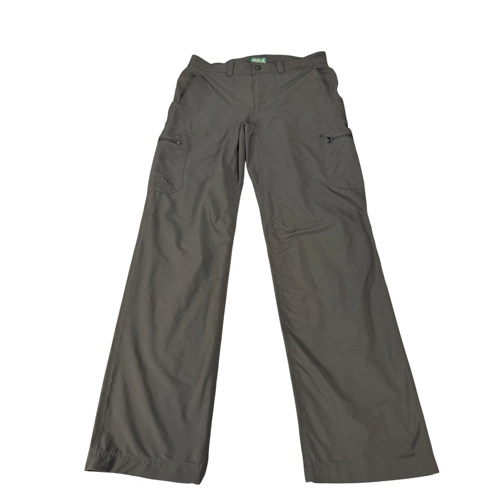 LL Bean Mens 32x32*31 Gray Nylon Spandex Cargo Hiking Pants Stretch Outdoor