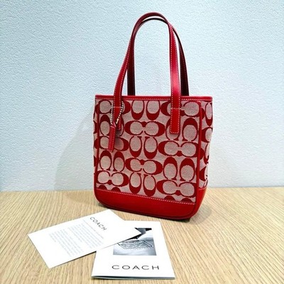Coach Mini Signature Canvas Handtasche Beuteltasche kleine Schultertasche unb...