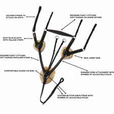 Pettorina avana 5 punti blu navy/oro elastico full size