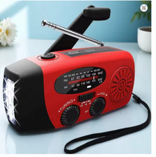 Hand Crank Solar Emergency Radio FM AM NOAA LED Flashlight Power Bank