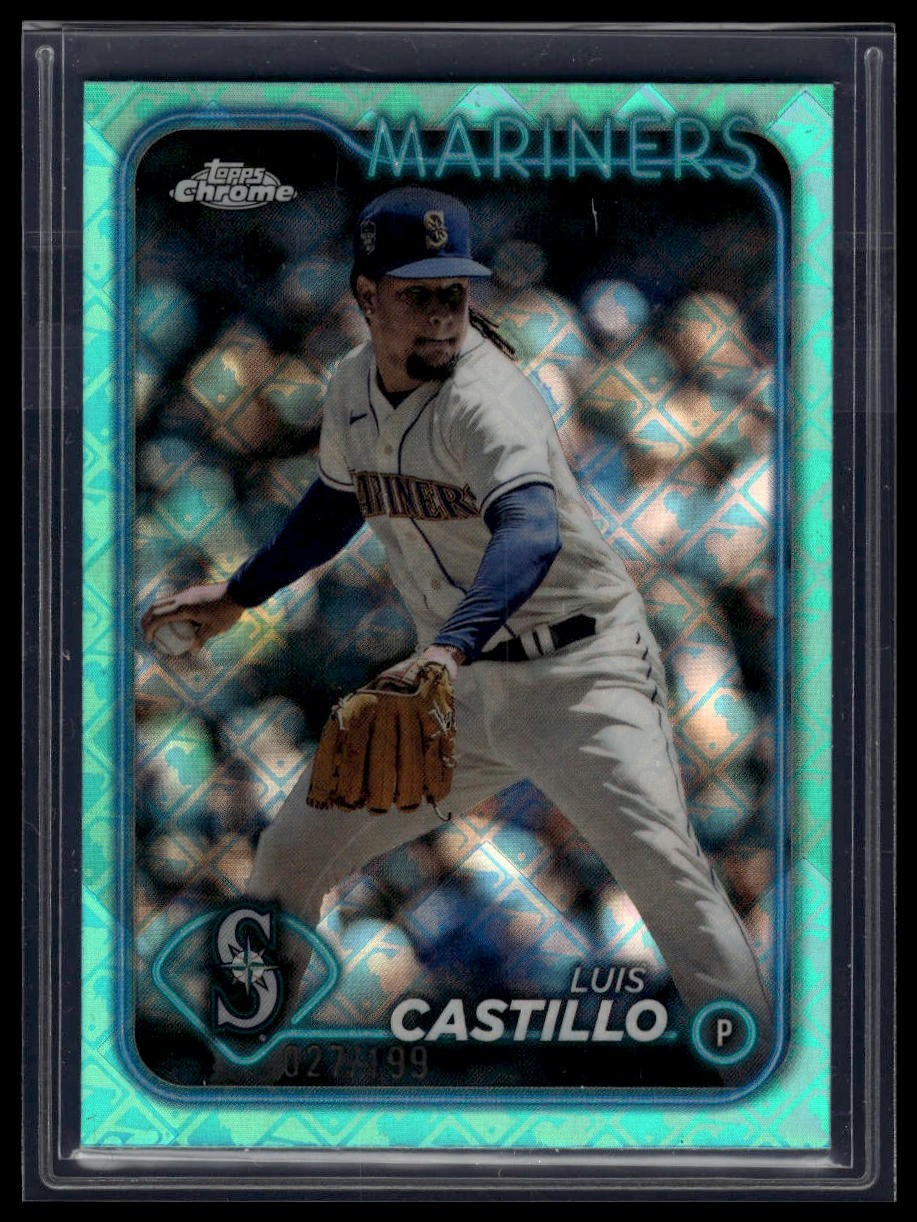 2024 Topps Chrome Logofractor Edition Luis Castillo Aqua Refractors #/199
