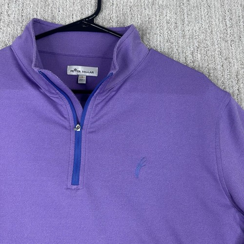 Peter Millar Performance 1/4 Zip Golf Men’s Size Large Purple - Picture 2 of 7