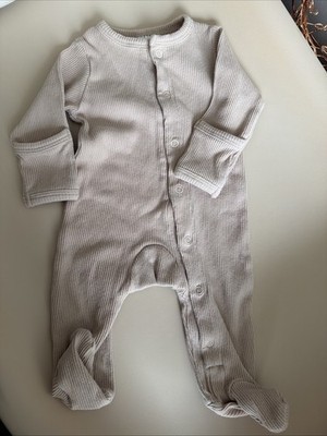 Mebie baby Beige Footed Sleeper 0-3 Months