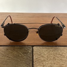 Vintage Bugle Boy BB-83 TPE Marine Frames with Clip-On Sunglasses