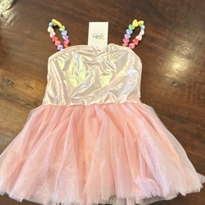 NWT Lola & the Boys Dazzle Pink Tutu Dress Sweetheart Neck Beaded Straps 