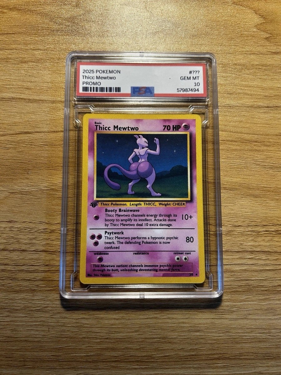 Pokémon TCG – Thicc Mewtwo Meme Card (Unofficial Parody – Not PSA Graded) |  eBay
