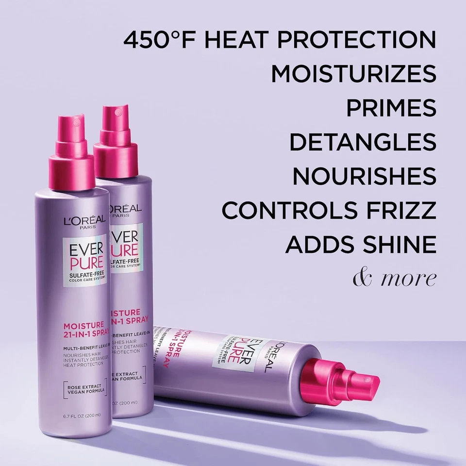 L’Oreal Paris EverPure 21-in-1 Leave-In Conditioner 6.7 fl oz Sulfate Free for - Image 3 of 4