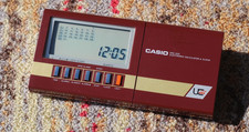 Vintage Casio MQ-200 Electronic Calculator Clock/Calendar Burgundy - WORKING