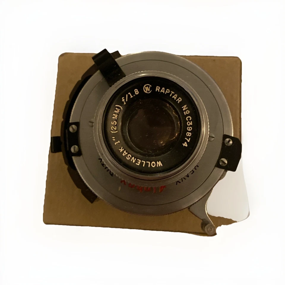Antique wollensak 1'' 25mm f/1.8 raptar heavy duty alphax Shutter Tested Working - Image 3 of 4