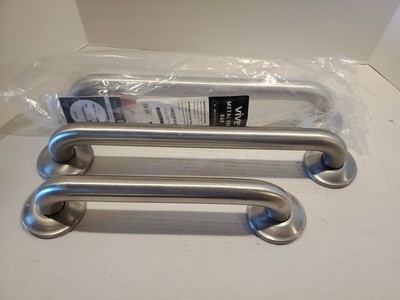 Set 3 Vive Stainless Steel Brushed Nickel Finish 16''  Grab Bar Shower And Tub