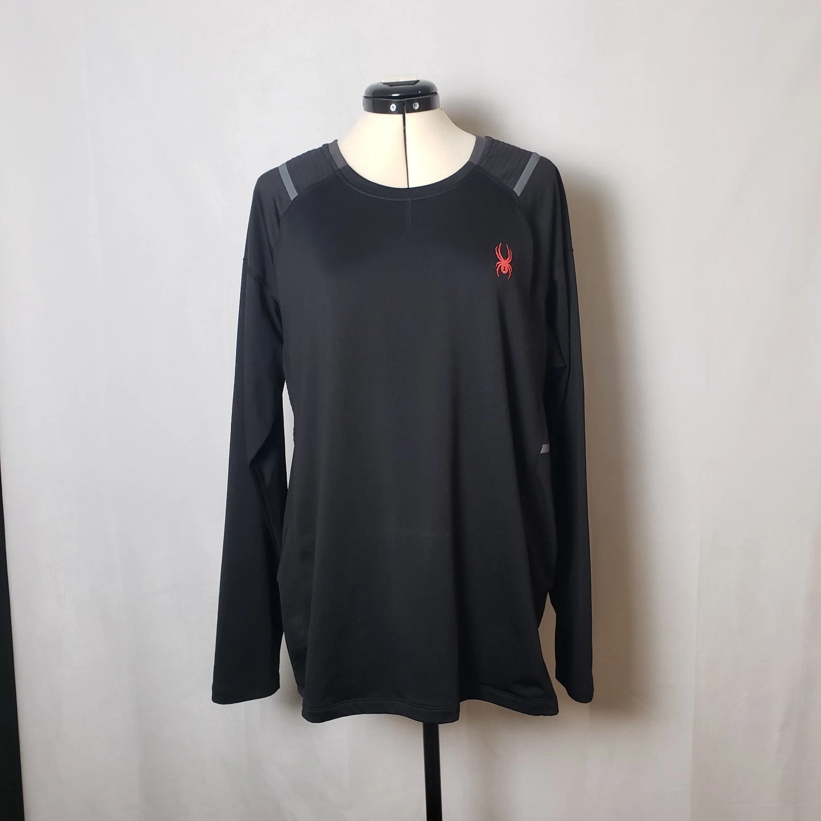 Spyder Active Pro-Web Men's Moisture Wicking Long Sleeve Shirt Black Size Large