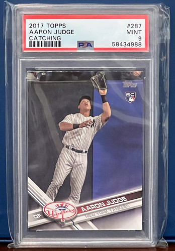 2017 Topps Aaron Judge #287 Catching Rookie RC PSA 9 Mint Yankees
