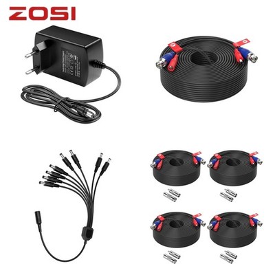 ZOSI BNC Video Kabel CCTV Kamera Netzteil Strom Verteiler Power Adapter 18m/30m
