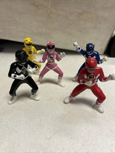 VTG POWER RANGERS Saban 1994 Pvc Mini 5 cake toppers toys