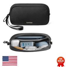 Electronics Organizer Travel Case 1L Cable Pouch Black Polyester Zipper Water