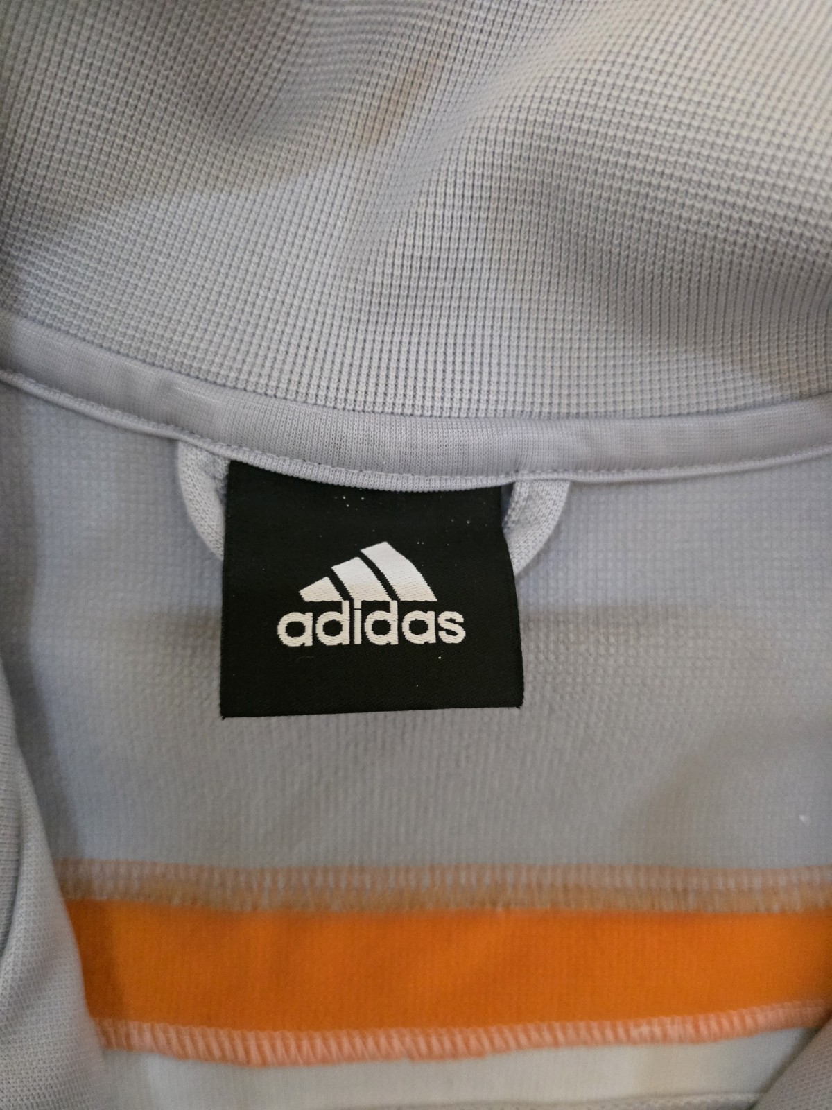 Adidas Men Performance Jacket Gray With White/ Or… - image 2