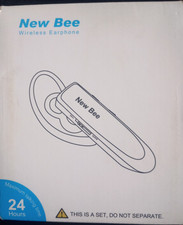 New Bee LC-B41 Bluetooth Wireless Single Ear-Hook Earbud w/ Mic, White