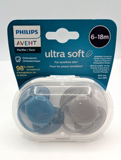 Philips Avent Ultra Soft Pacifiers Beige/Dawn  Blue/Grey 6-18 M 2pk