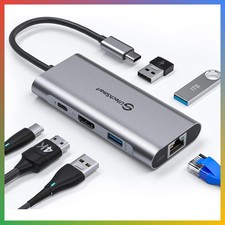 USB C Hub 6 in 1 Multiport Adapter 4K HDMI Gigabit Ethernet 100W PD Charging