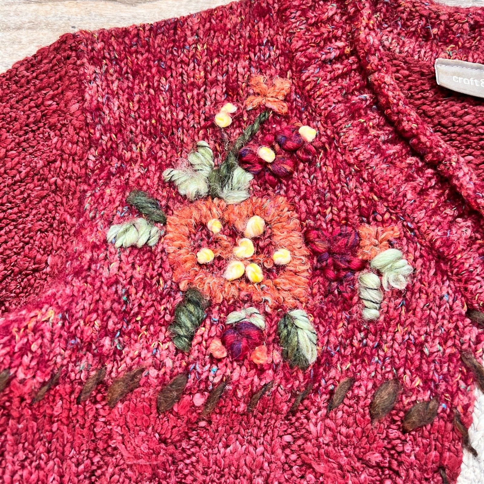 Croft & Barrow Patchwork Sweater S Cottagecore Fl… - image 3