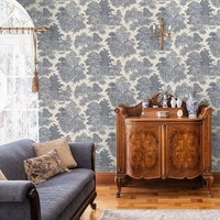 Botanische Tapete Blau Toile Osterley GäRten Florale BäUme BläTter Holden 13951