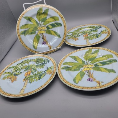 Andrea by Sadek set (4) Siddhia Hutchinson Trade Winds salad plates 8.25'' new