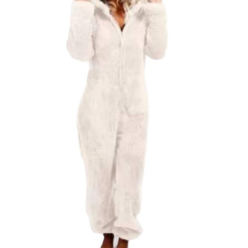 Womens Fluffy Teddy Fleece 1Onesie Ladies Hooded Jumpsuit Dressing Gown Bathrobe - Picture 14 of 24