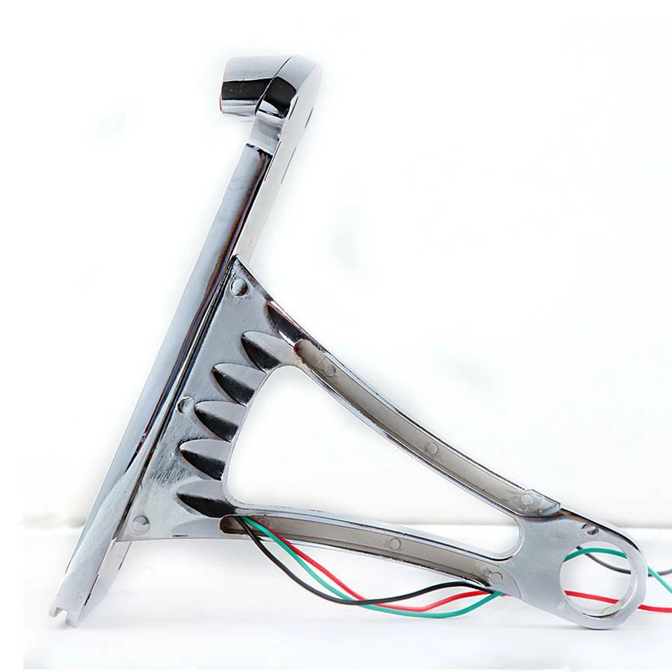 Soporte de luz LED cromado para matrícula de motocicleta para Harley Davidson Foto 4 de 4