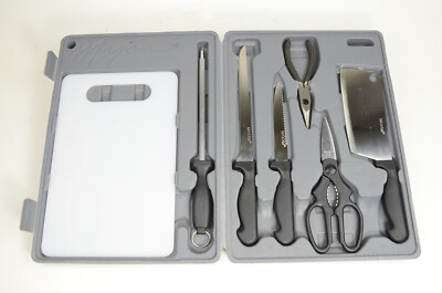 Maxam 7 Piece Fisherman's Sharp Knife Set Fish Processing Tools w/ Case