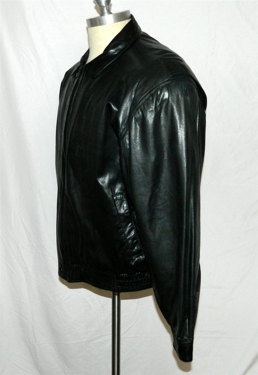 vintage usa製 レザージャケットneiman marcus Neiman Marcus Black 100% Leather Jacket Full Zip Size 44 | eBay
